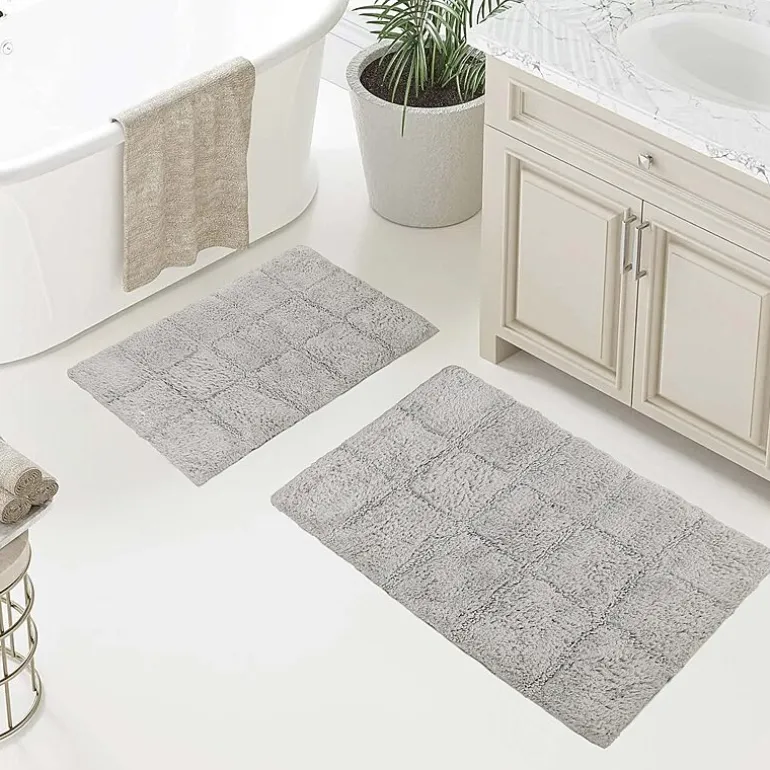 SUPERIOR® Cotton Checkers 2-Pc Bath Bath Rug