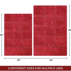 SUPERIOR® Cotton Checkers 2-Pc Bath Bath Rug