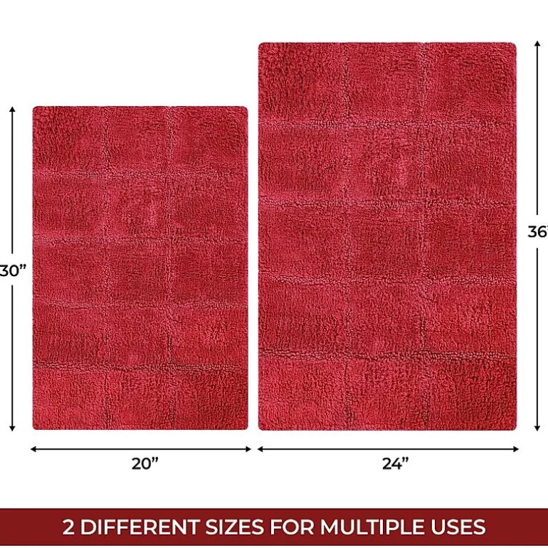 SUPERIOR® Cotton Checkers 2-Pc Bath Bath Rug