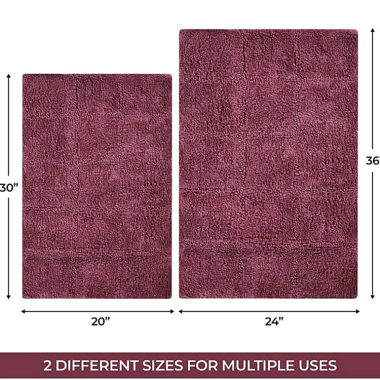 SUPERIOR® Cotton Checkers 2-Pc Bath Bath Rug