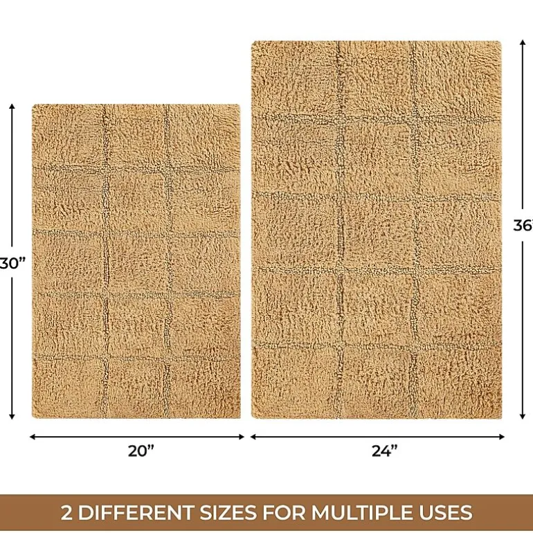 SUPERIOR® Cotton Checkers 2-Pc Bath Bath Rug