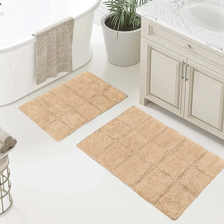 SUPERIOR® Cotton Checkers 2-Pc Bath Bath Rug