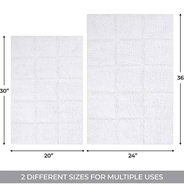 SUPERIOR® Cotton Checkers 2-Pc Bath Bath Rug