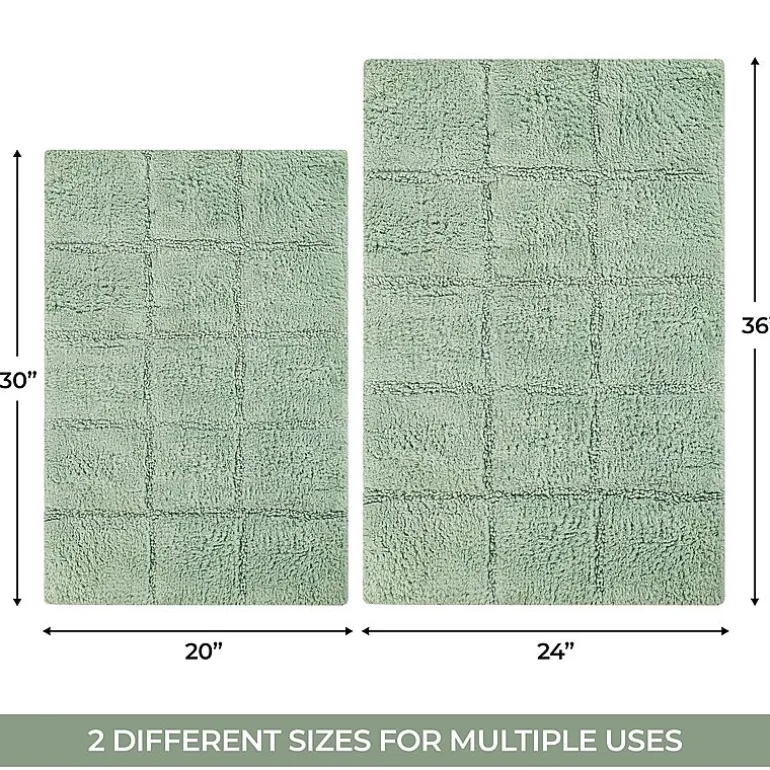 SUPERIOR® Cotton Checkers 2-Pc Bath Bath Rug