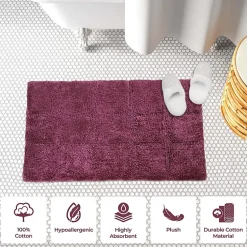 SUPERIOR® Cotton Checkers 2-Pc Bath Bath Rug