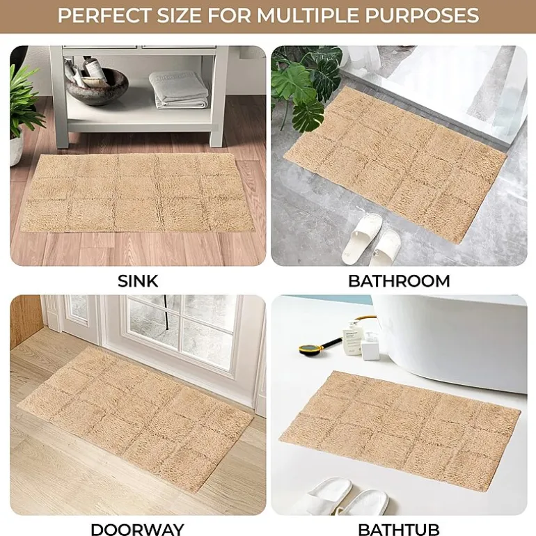 SUPERIOR® Cotton Checkers 2-Pc Bath Bath Rug