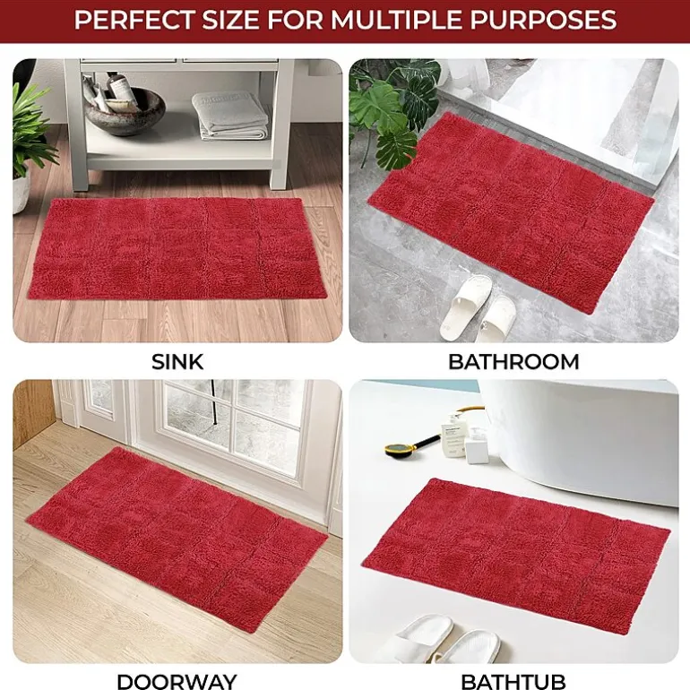 SUPERIOR® Cotton Checkers 2-Pc Bath Bath Rug