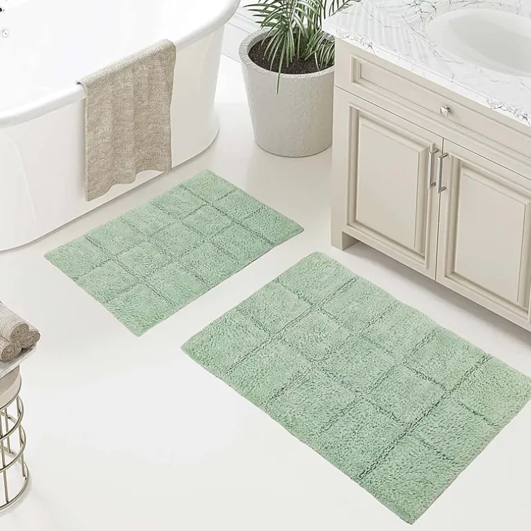 SUPERIOR® Cotton Checkers 2-Pc Bath Bath Rug