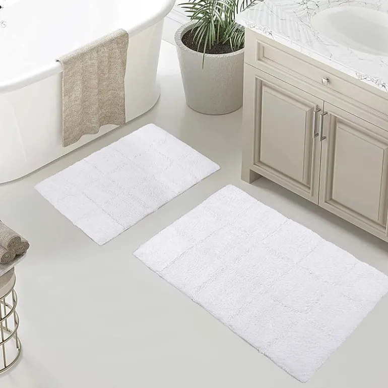 SUPERIOR® Cotton Checkers 2-Pc Bath Bath Rug