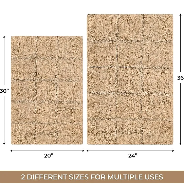 SUPERIOR® Cotton Checkers 2-Pc Bath Bath Rug