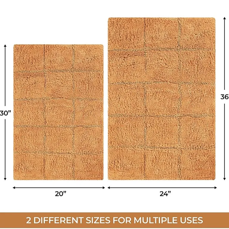 SUPERIOR® Cotton Checkers 2-Pc Bath Bath Rug