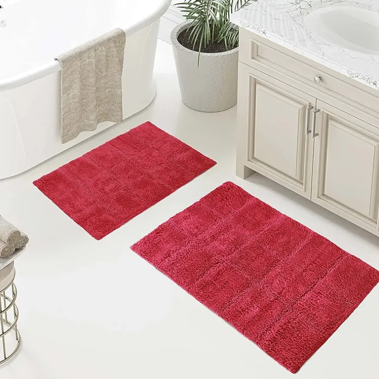 SUPERIOR® Cotton Checkers 2-Pc Bath Bath Rug
