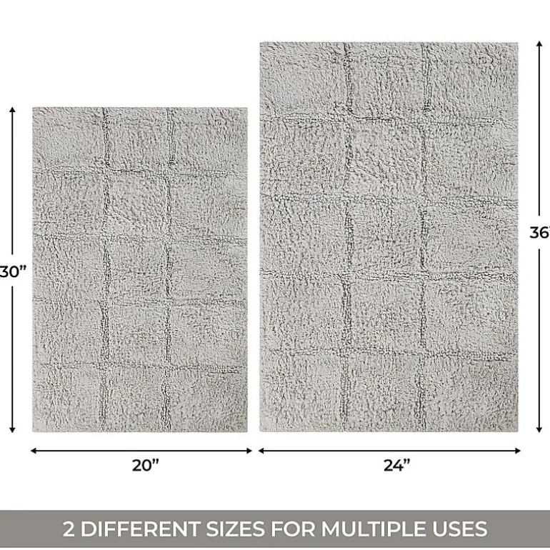 SUPERIOR® Cotton Checkers 2-Pc Bath Bath Rug