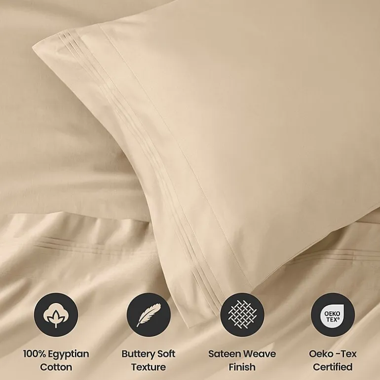 SUPERIOR® Egyptian Cotton Sateen 1000tc Deep Pocket Sheet Set