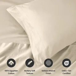 SUPERIOR® Egyptian Cotton Sateen 1000tc Deep Pocket Sheet Set
