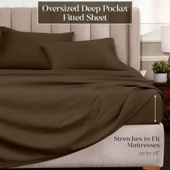 SUPERIOR® Egyptian Cotton Ultra Luxury Sateen 1500tc Deep Pocket Sheet Set