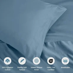 SUPERIOR® Egyptian Cotton Ultra Luxury Sateen 1500tc Deep Pocket Sheet Set