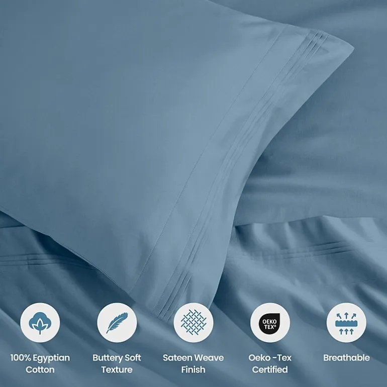 SUPERIOR® Egyptian Cotton Ultra Luxury Sateen 1500tc Deep Pocket Sheet Set