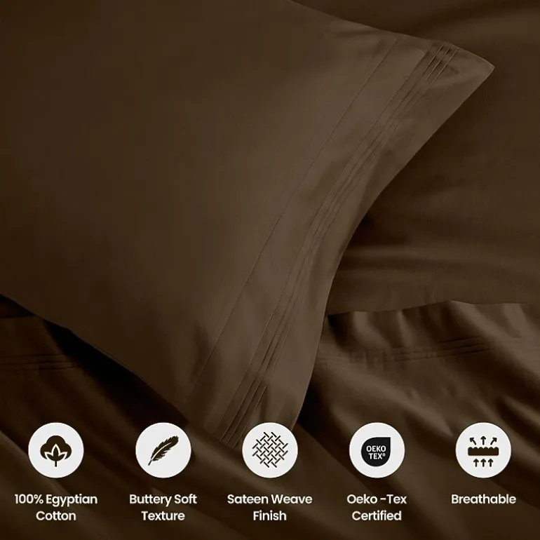 SUPERIOR® Egyptian Cotton Ultra Luxury Sateen 1500tc Deep Pocket Sheet Set