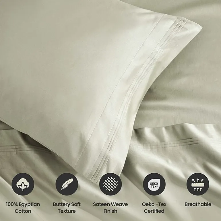 SUPERIOR® Egyptian Cotton Ultra Luxury Sateen 1500tc Deep Pocket Sheet Set