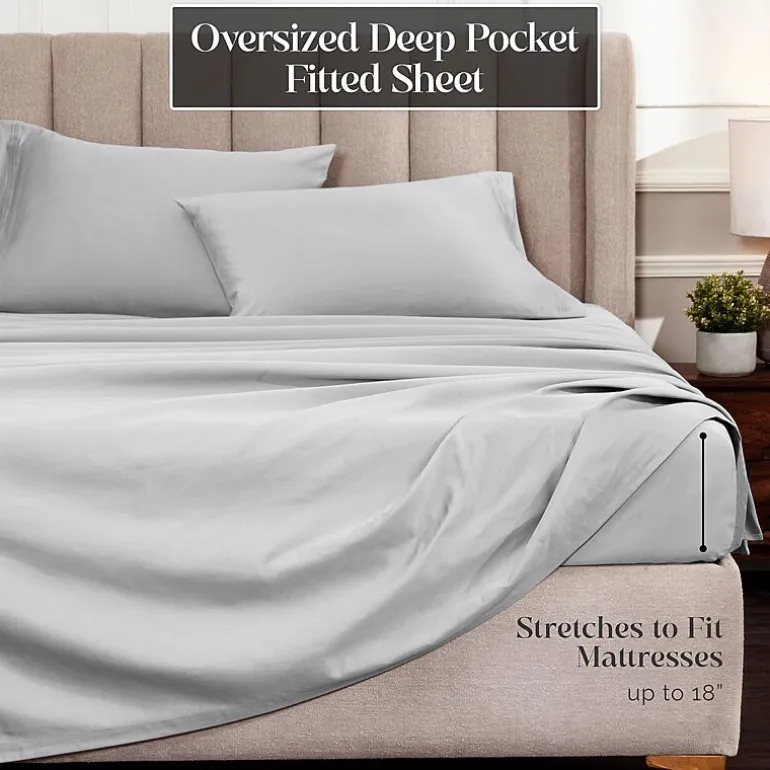SUPERIOR® Egyptian Cotton Ultra Luxury Sateen 1500tc Deep Pocket Sheet Set