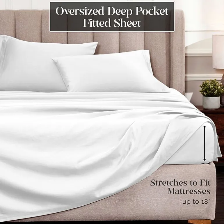 SUPERIOR® Egyptian Cotton Ultra Luxury Sateen 1500tc Deep Pocket Sheet Set
