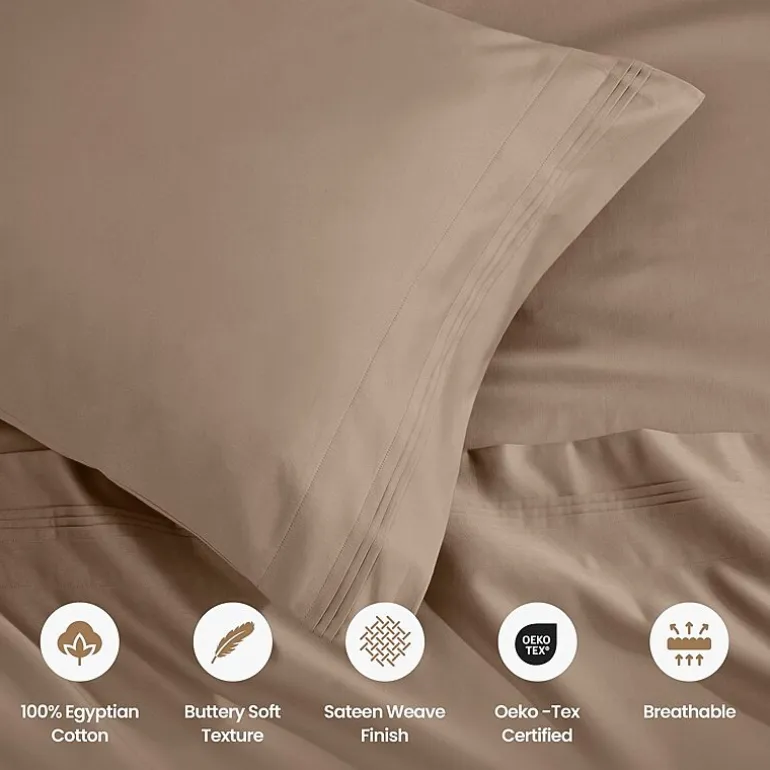SUPERIOR® Egyptian Cotton Ultra Luxury Sateen 1500tc Deep Pocket Sheet Set