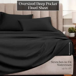 SUPERIOR® Egyptian Cotton Ultra Luxury Sateen 1500tc Deep Pocket Sheet Set