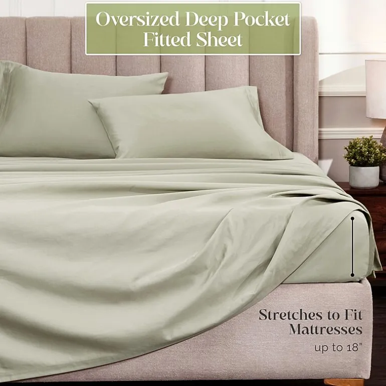 SUPERIOR® Egyptian Cotton Ultra Luxury Sateen 1500tc Deep Pocket Sheet Set