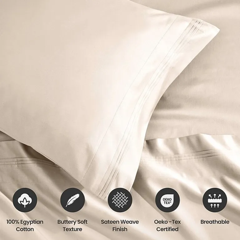 SUPERIOR® Egyptian Cotton Ultra Luxury Sateen 1500tc Deep Pocket Sheet Set