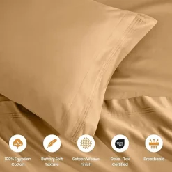 SUPERIOR® Egyptian Cotton Ultra Luxury Sateen 1500tc Deep Pocket Sheet Set