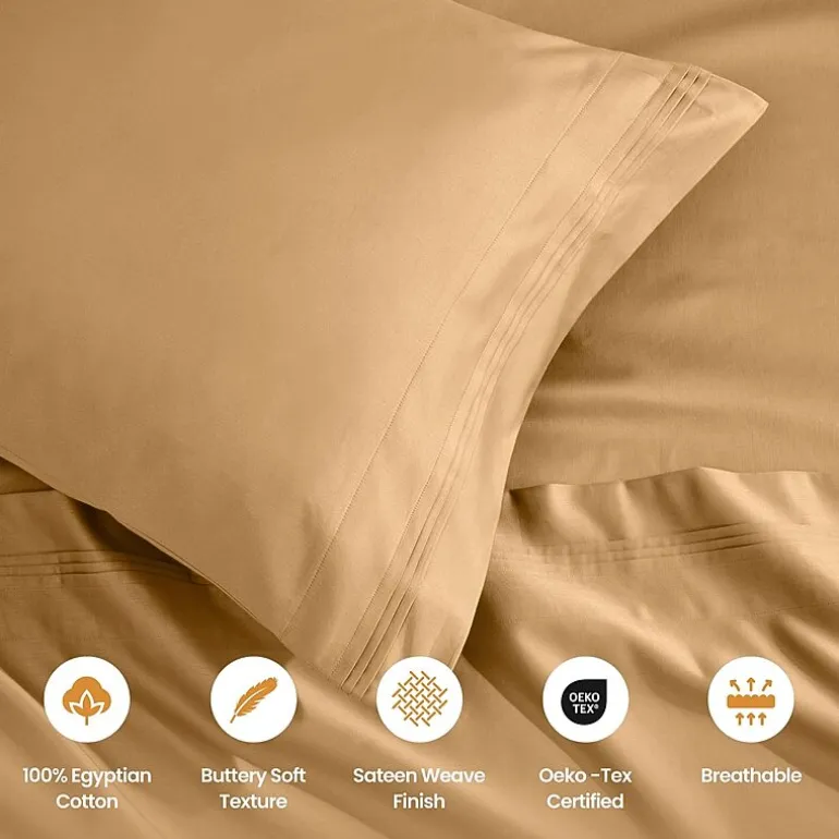SUPERIOR® Egyptian Cotton Ultra Luxury Sateen 1500tc Deep Pocket Sheet Set