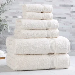 SUPERIOR® Heritage Collection | Luxury Egyptian Cotton 6-pc. Quick Dry Solid Bath Towel Set