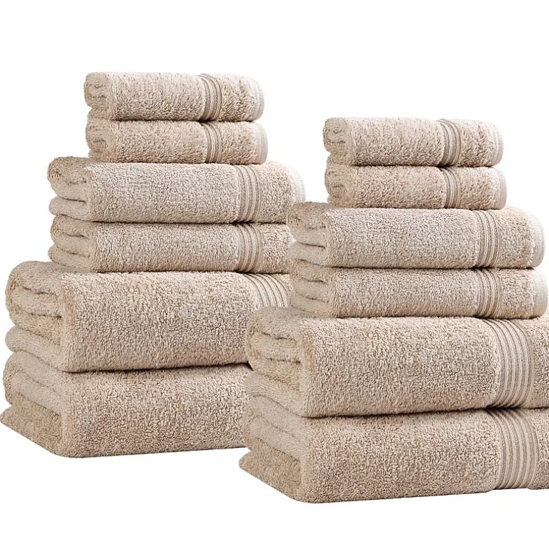 SUPERIOR® Heritage Collection | Luxury Egyptian Cotton 12-pc. Quick Dry Solid Bath Towel Set