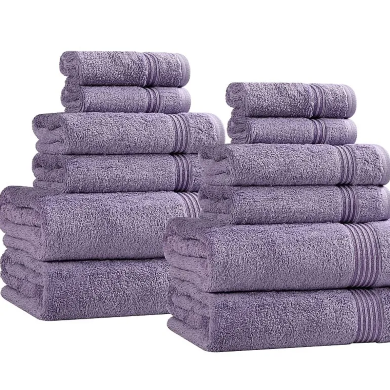 SUPERIOR® Heritage Collection | Luxury Egyptian Cotton 12-pc. Quick Dry Solid Bath Towel Set
