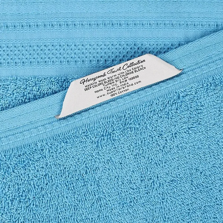 SUPERIOR® Honeycomb Collection | 100% Combed Cotton 3-pc. Quick Dry Bath Towel Set
