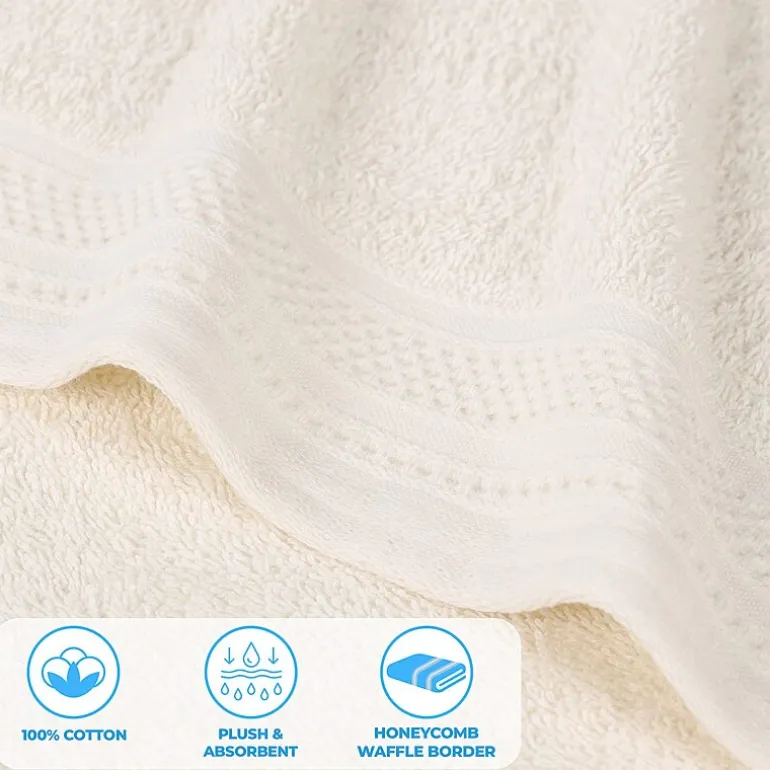 SUPERIOR® Honeycomb Collection | 100% Combed Cotton 3-pc. Quick Dry Bath Towel Set