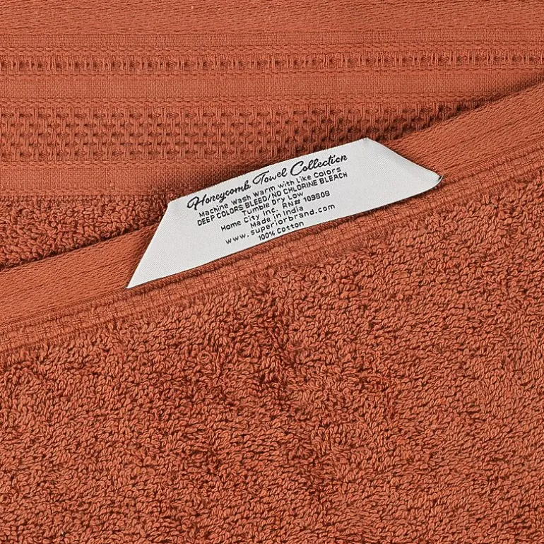 SUPERIOR® Honeycomb Collection | 100% Combed Cotton 3-pc. Quick Dry Bath Towel Set
