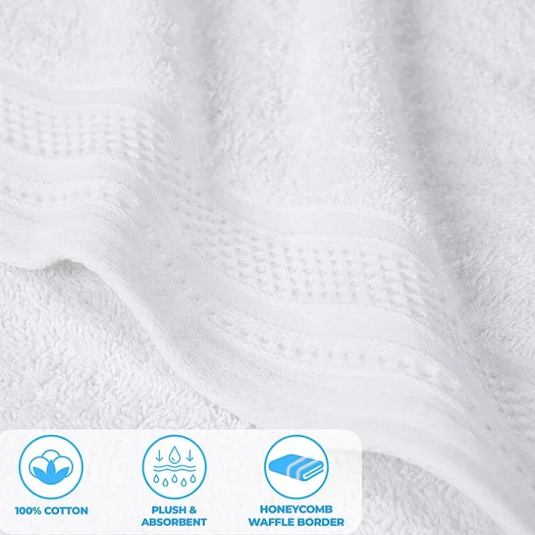 SUPERIOR® Honeycomb Collection | 100% Combed Cotton 3-pc. Quick Dry Bath Towel Set