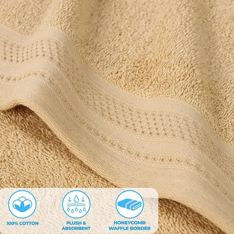 SUPERIOR® Honeycomb Collection | 100% Combed Cotton 3-pc. Quick Dry Bath Towel Set