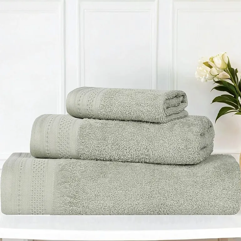SUPERIOR® Honeycomb Collection | 100% Combed Cotton 3-pc. Quick Dry Bath Towel Set