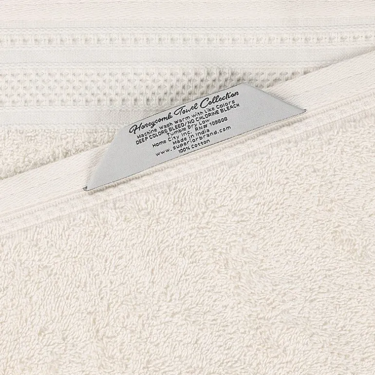 SUPERIOR® Honeycomb Collection | 100% Combed Cotton 3-pc. Quick Dry Bath Towel Set