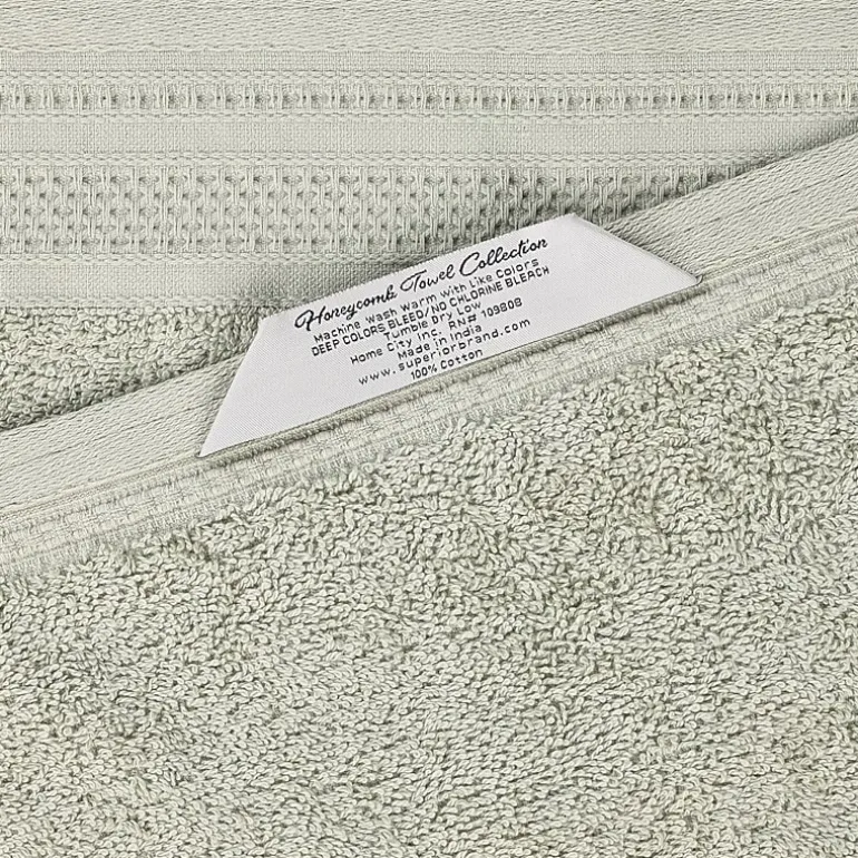 SUPERIOR® Honeycomb Collection | 100% Combed Cotton 3-pc. Quick Dry Bath Towel Set