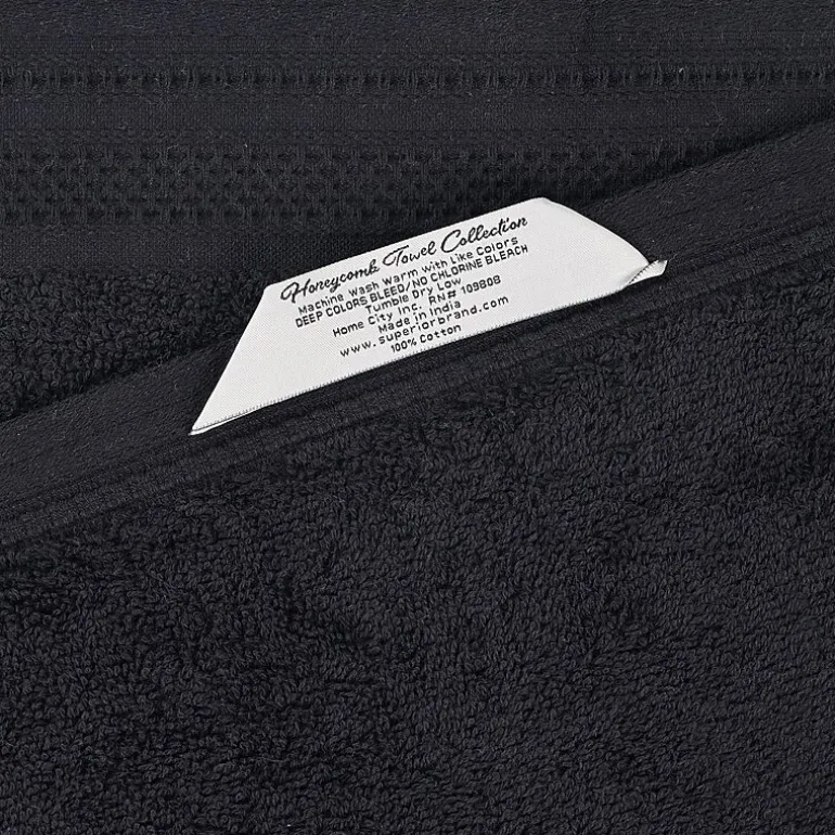SUPERIOR® Honeycomb Collection | 100% Combed Cotton 3-pc. Quick Dry Bath Towel Set