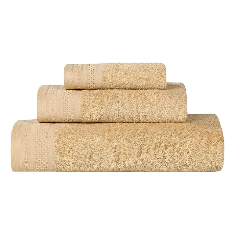 SUPERIOR® Honeycomb Collection | 100% Combed Cotton 3-pc. Quick Dry Bath Towel Set