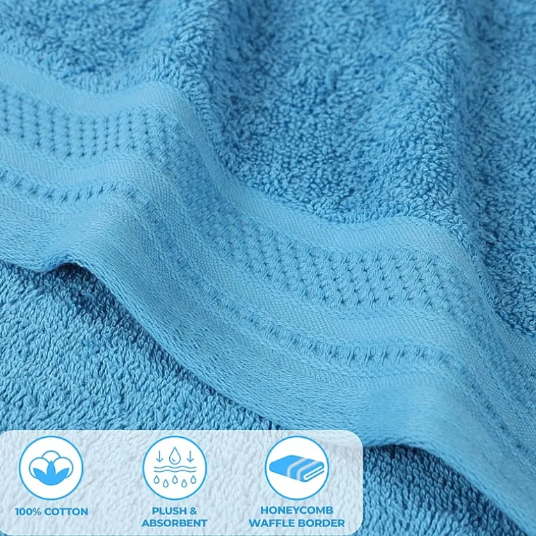 SUPERIOR® Honeycomb Collection | 100% Combed Cotton 3-pc. Quick Dry Bath Towel Set