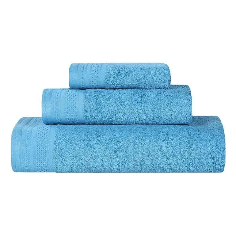 SUPERIOR® Honeycomb Collection | 100% Combed Cotton 3-pc. Quick Dry Bath Towel Set