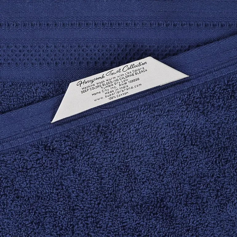 SUPERIOR® Honeycomb Collection | 100% Combed Cotton 3-pc. Quick Dry Bath Towel Set