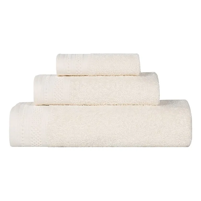 SUPERIOR® Honeycomb Collection | 100% Combed Cotton 3-pc. Quick Dry Bath Towel Set