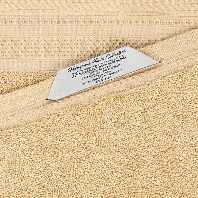 SUPERIOR® Honeycomb Collection | 100% Combed Cotton 3-pc. Quick Dry Bath Towel Set